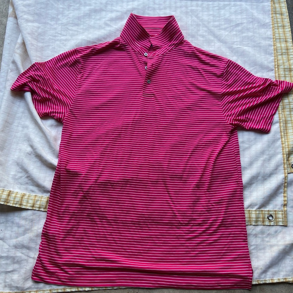 PGA Tour shirt large pink n white Golf Polo
